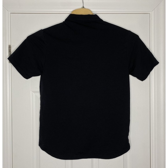 BYLT Mens Lux Zip Short Sleeve Polo Black Medium - Picture 7 of 7
